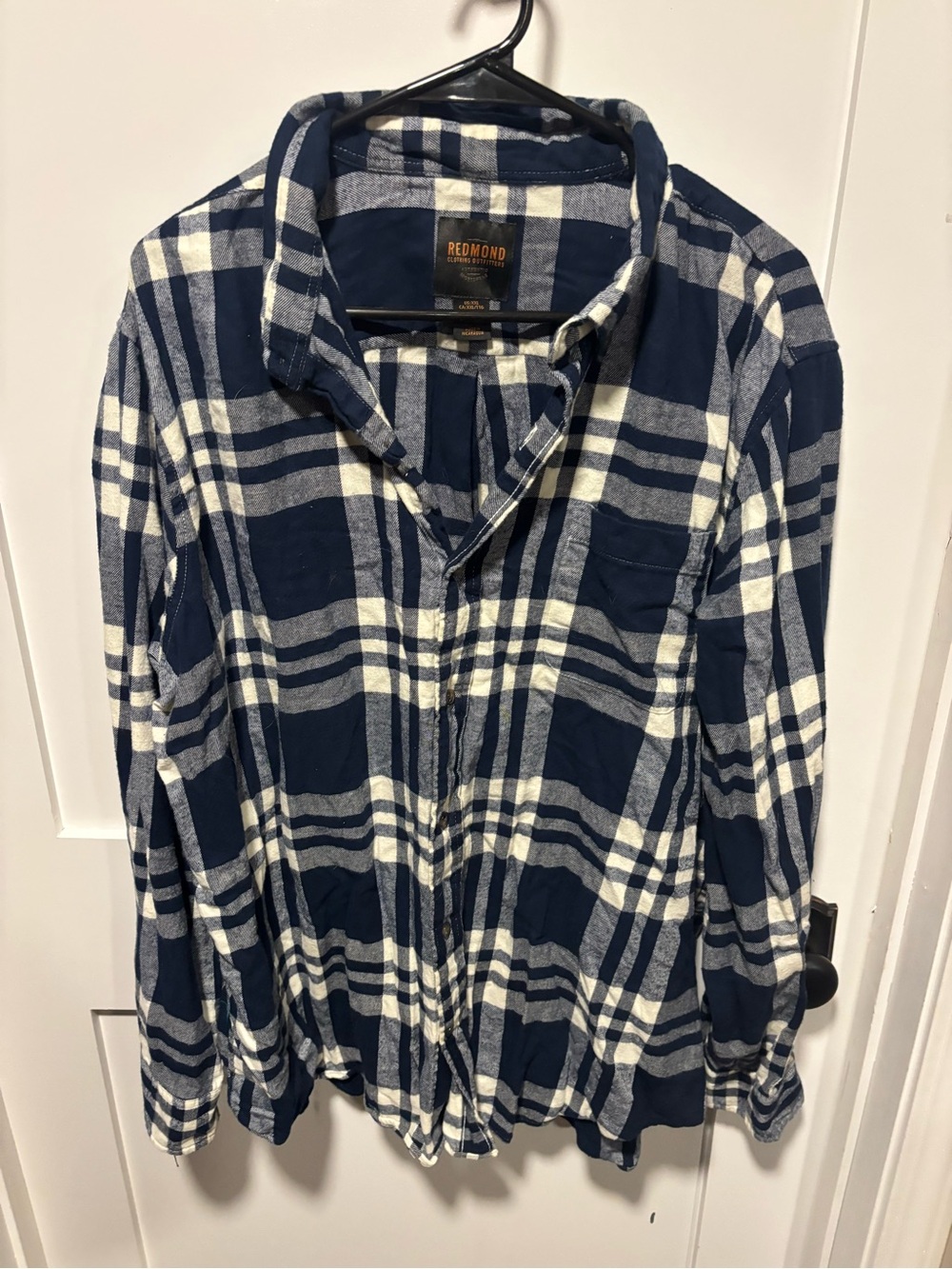 Redmond Navy and White Plaid Button-Up Shirt